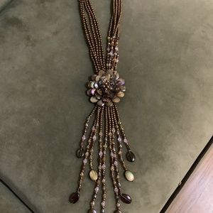 Joan Rivers Starlet Style Beaded Necklace - Bronze/Copper Color